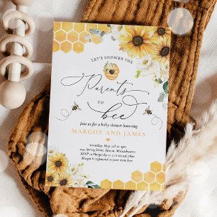 Invitación Los Padres De Baby Shower De Abejas De Girasol A A