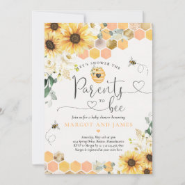 Invitación Los Padres De Baby Shower De Abejas De Girasol A A