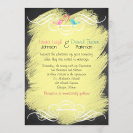 Invitación Los pájaros caprichosos del amor en la boda de la
