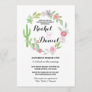 Invitación Los pares de los cactus de la fiesta del cactus