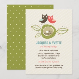 Invitación Los pares lindos Baby Shower de la familia del