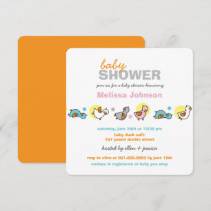 Invitación Los patos caprichosos Baby Shower neutral de los