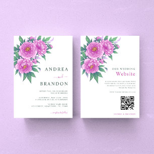 Invitación Los peones rosados exóticos enmascaran al Boda ver