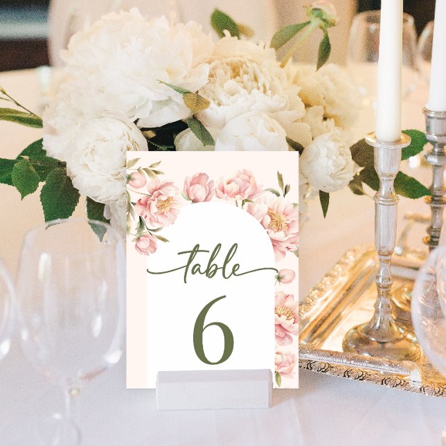 Invitación Los peonies florecen bodas florales números de tab (Subido por el creador)