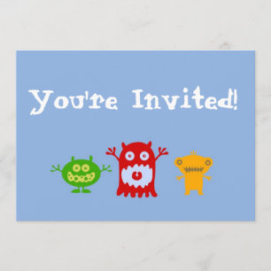 Invitación Los pequeños monstruos personalizaron la