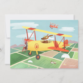 Invitación Los perros piloto del avión DIY Blank