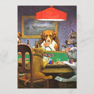 Invitación Los perros que juegan al póquer como un amigo nece