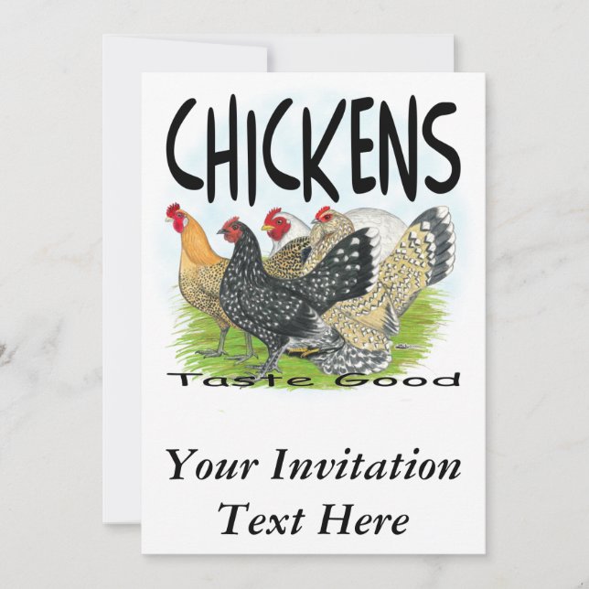 Invitación ¡Los pollos prueban bien! (Anverso)