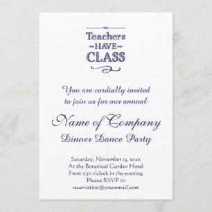 Invitación Los profesores tienen clases de azul y blanco