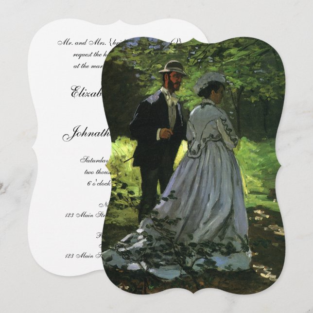 Invitación Los Promenaders (Los paseantes) de Monet Boda (Anverso / Reverso)