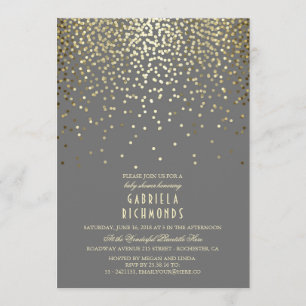Invitación Los puntos de oro de Confetti en el elegante Baby