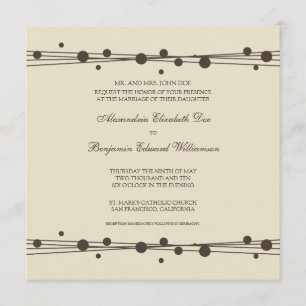 Invitación Los puntos modernos y la boda de la paja invitan a