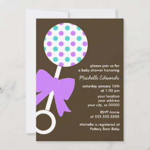 Invitación Los puntos polacos agitan Baby Shower