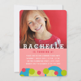 Invitación Los puntos verdes burbujan la fiesta de cumpleaños