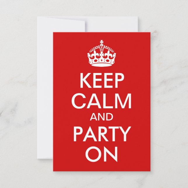 Invitación Los rojos mantienen la calma y el Fiesta en el cum (Anverso)
