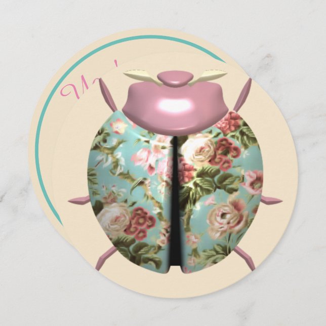 Invitación Los rosas florales victoriosos de la ramera adorab (Anverso / Reverso)