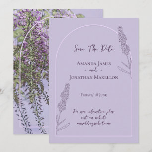 Invitación Los Sencillos Y Elegantes Flores De Lavanda Ahorra