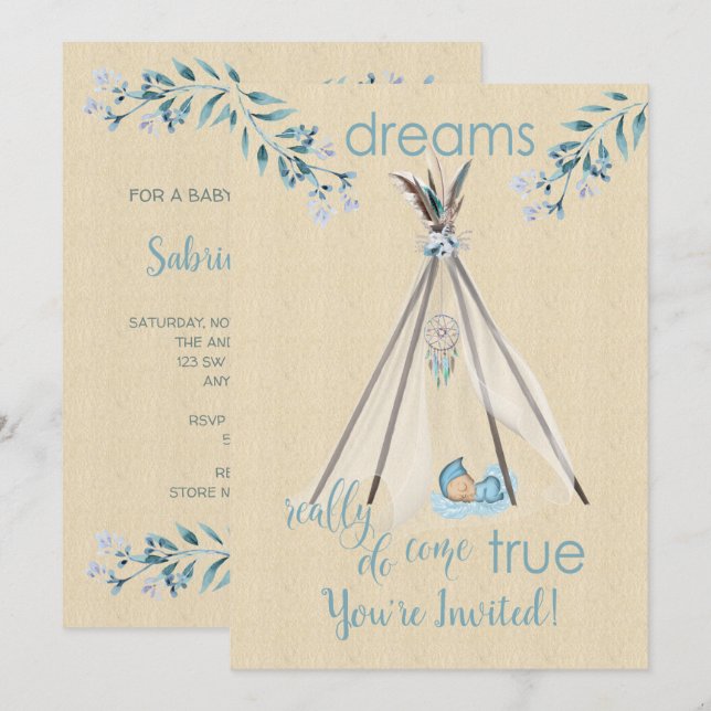 Invitación Los sueños realmente se hacen realidad Boho DreamC (Anverso / Reverso)