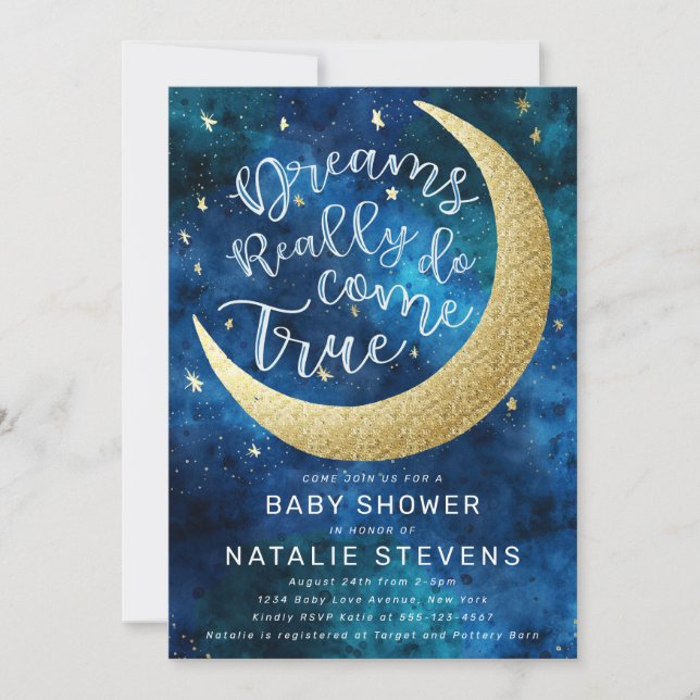 Invitación Los sueños realmente se vuelven verdaderas estrell (Anverso)