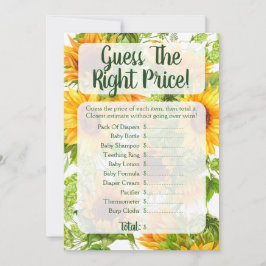 Invitación Los Sunflowers Adivinan El Juego De Baby Shower De