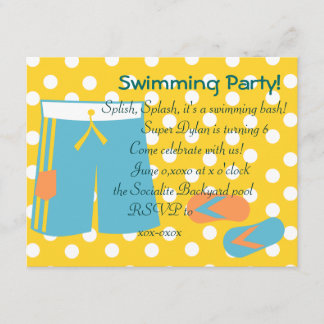 Invitación Los Swimtrunks Azules
