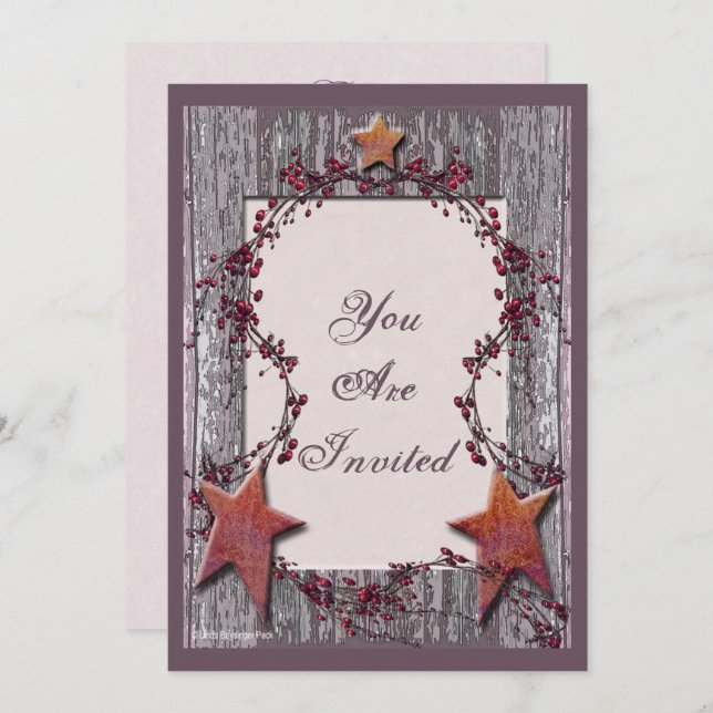 Invitación Los tableros del granero aherrumbraron las (Anverso / Reverso)