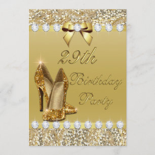 Invitación Los tacones de oro clásicos de cumpleaños número 2