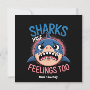 Invitación Los Tiburones También Se Sienten, Gráfica Divertid