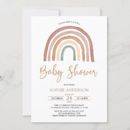 Invitación Los tonos apagados boho arcoiris invitan a Baby Sh