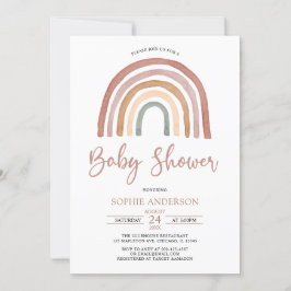 Invitación Los tonos apagados boho arcoiris invitan a Baby Sh