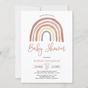 Invitación Los tonos apagados boho arcoiris invitan a Baby Sh