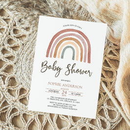 Invitación Los tonos apagados boho arcoiris invitan a Baby Sh