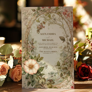 Invitación Los tonos de tierra silenciaron a un Boda floral p