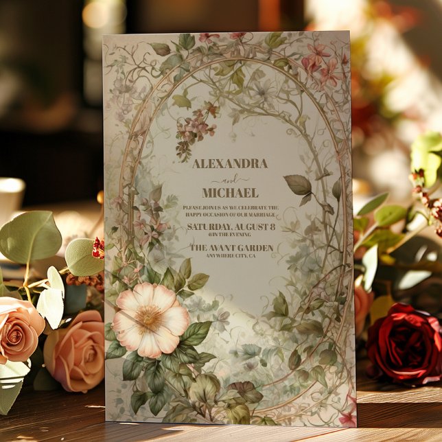 Invitación Los tonos de tierra silenciaron a un Boda floral p (Subido por el creador)