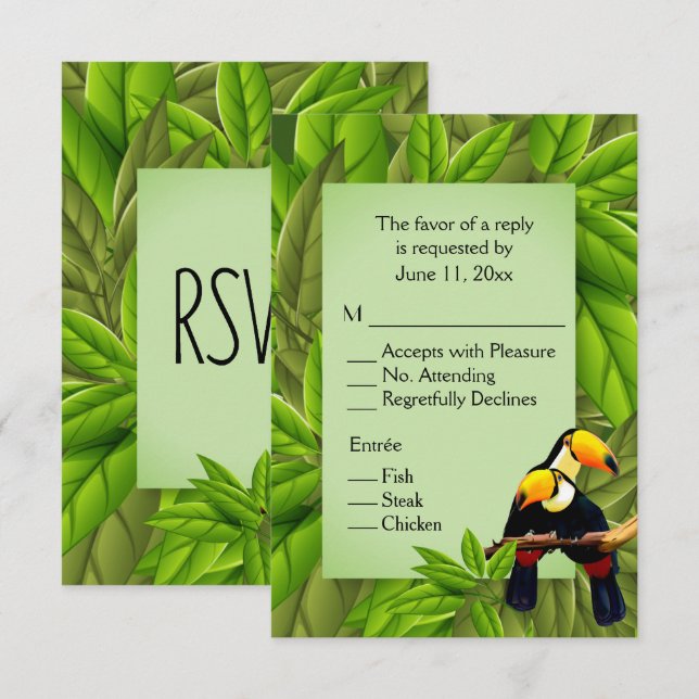 Invitación Los tucanes responden con selección de plato princ (Anverso / Reverso)