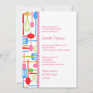 Invitación Los utensilios de cocina pesan en la ducha de la n