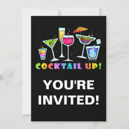 INVITACIÓN LOS VIDRIOS DE CÓCTEL PARA ARRIBA VAN DE FIESTA LA