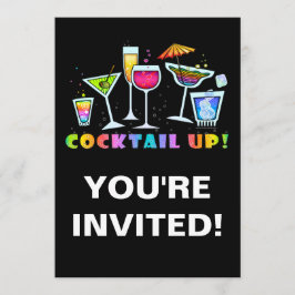 INVITACIÓN LOS VIDRIOS DE CÓCTEL PARA ARRIBA VAN DE FIESTA LA