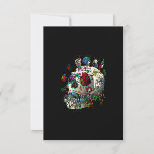 Invitación lotería de cráneos mexicana