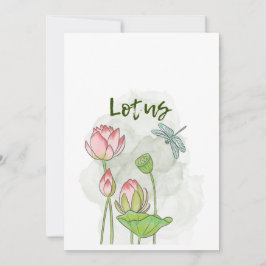 Invitación Loto de color de agua pintado a mano
