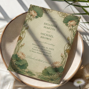Invitación Lotus Botánico Vintage