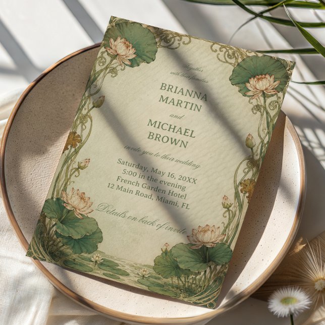 Invitación Lotus Botánico Vintage (Subido por el creador)