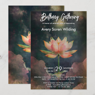 Invitación Lotus Rising Diseño de Acuarela Suave