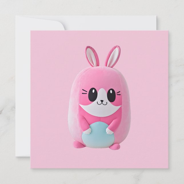 Invitación Lou Lou. Una criatura cariñosa, rosa (Anverso)