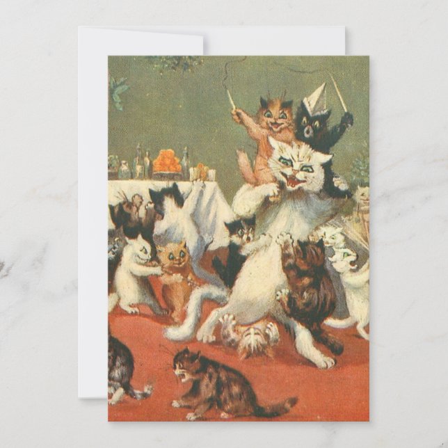 Invitación Louis Wain Merry Christmas (Anverso)