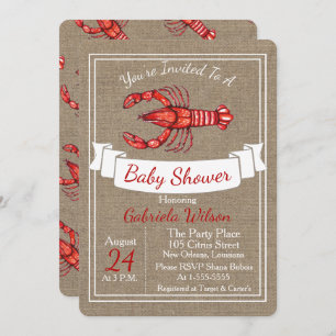 Invitación Louisiana Cajun Crawfish Baby Shower