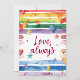 Invitación Love Always Rainbow Sticker, Watercolor Heart