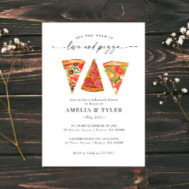 Invitación Love and Pizza Rehearsal Dinner