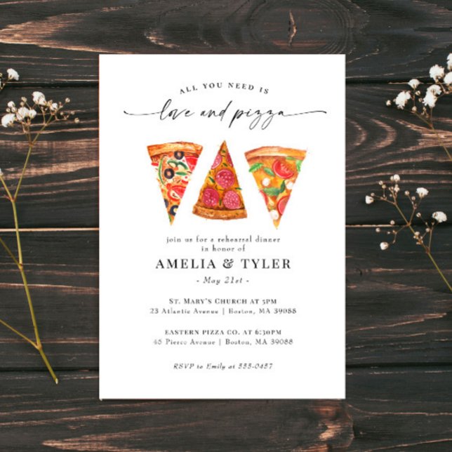 Invitación Love and Pizza Rehearsal Dinner (Subido por el creador)