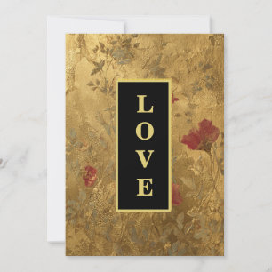 Invitación *~ LOVE AR AR66 RSVP QR Boda de oro de época
